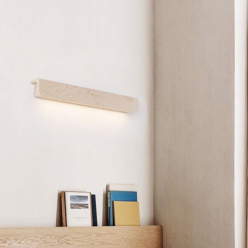 Rechteckige LED-Wandleuchte aus chinesischem Travertin im traditionellen Stil für das Wohnzimmer 