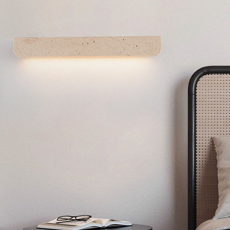 Rechteckige LED-Wandleuchte aus chinesischem Travertin im traditionellen Stil für das Wohnzimmer 