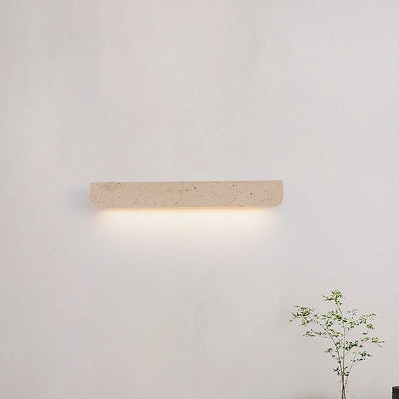 Rechteckige LED-Wandleuchte aus chinesischem Travertin im traditionellen Stil für das Wohnzimmer 