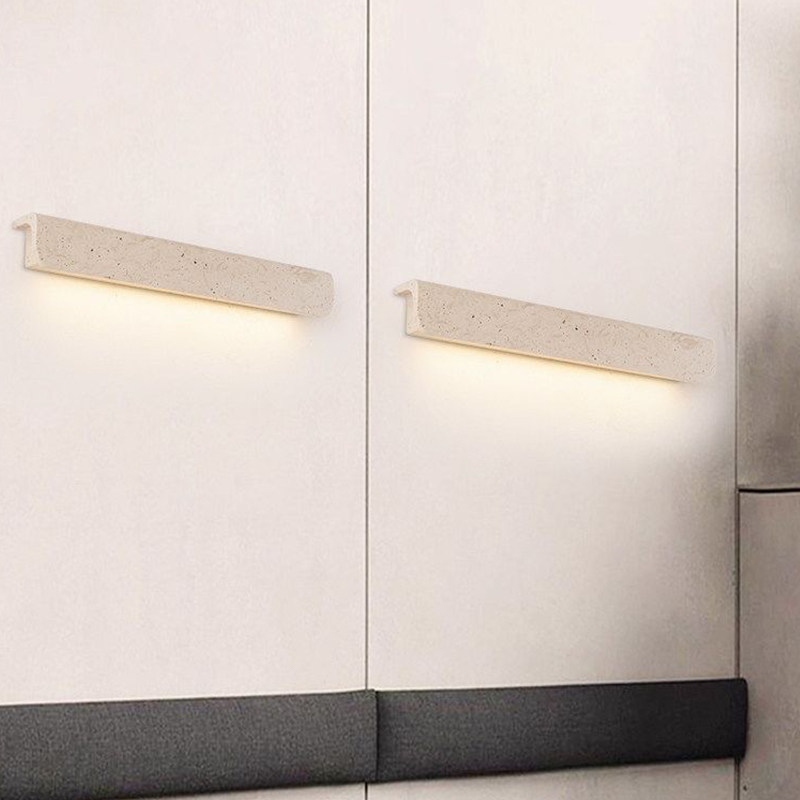 Rechteckige LED-Wandleuchte aus chinesischem Travertin im traditionellen Stil für das Wohnzimmer 