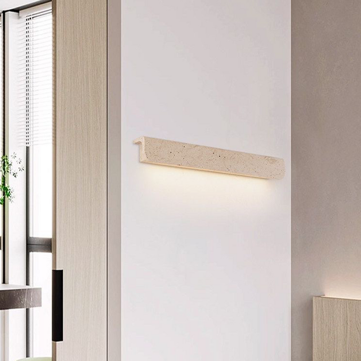 Rechteckige LED-Wandleuchte aus chinesischem Travertin im traditionellen Stil für das Wohnzimmer 