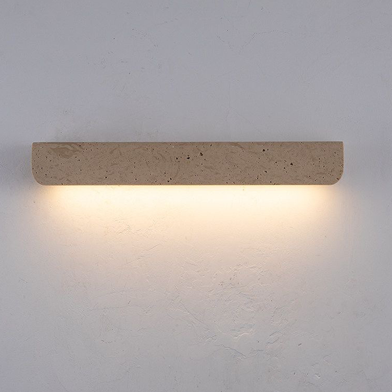 Rechteckige LED-Wandleuchte aus chinesischem Travertin im traditionellen Stil für das Wohnzimmer 