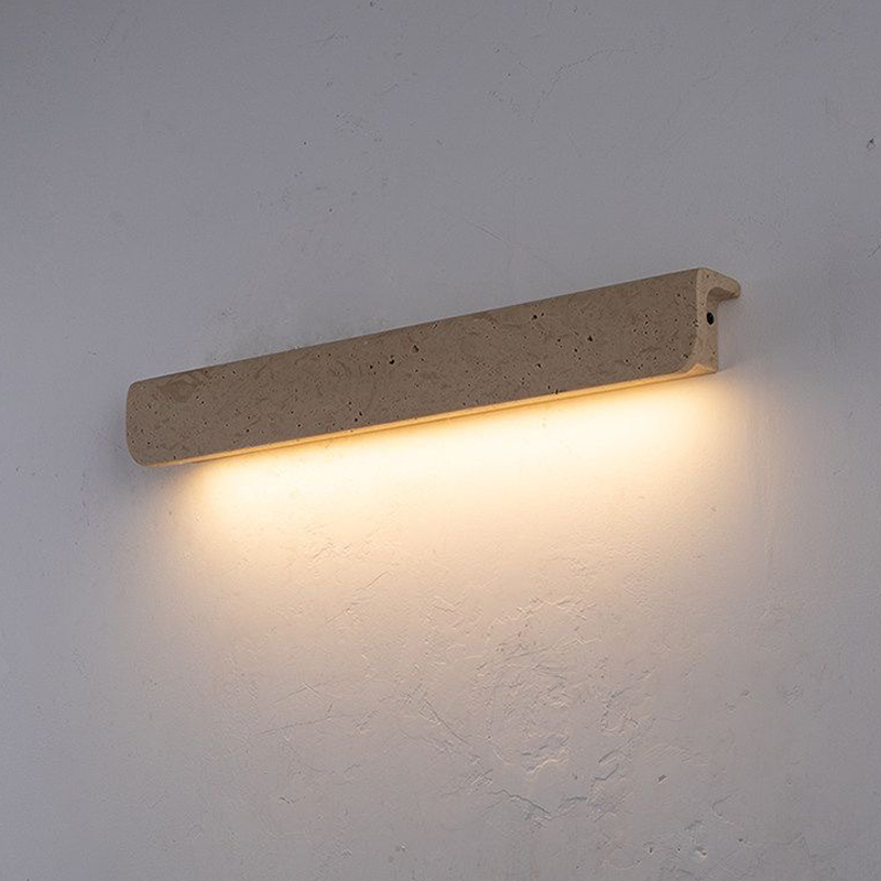 Rechteckige LED-Wandleuchte aus chinesischem Travertin im traditionellen Stil für das Wohnzimmer 