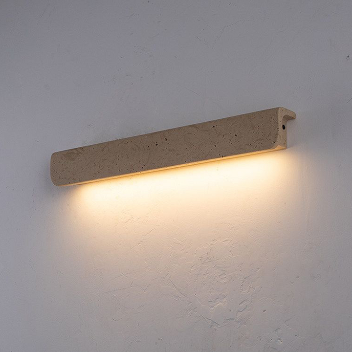 Rechteckige LED-Wandleuchte aus chinesischem Travertin im traditionellen Stil für das Wohnzimmer 
