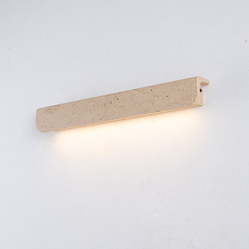 Rechteckige LED-Wandleuchte aus chinesischem Travertin im traditionellen Stil für das Wohnzimmer 