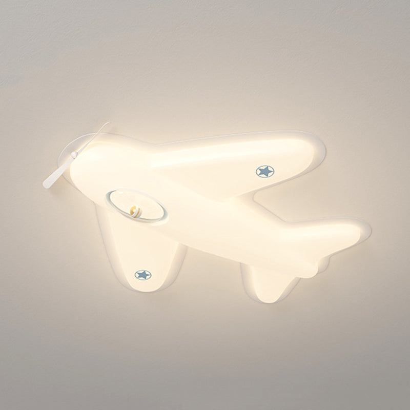 Modern Art Deco Iron PE Airplane-Shaped LED Flush Mount Ceiling Light For Living Room