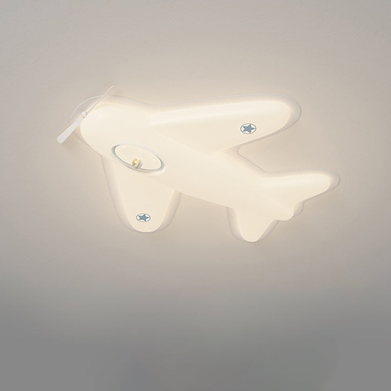 Modern Art Deco Iron PE Airplane-Shaped LED Flush Mount Ceiling Light For Living Room