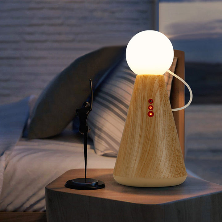 現代的なクリエイティブ充電式プラスチックシリコンフィギュアボールLEDテーブルランプナイトライトベッドサイド用 