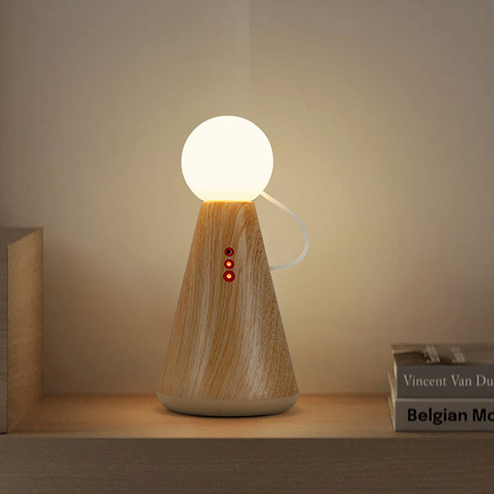 現代的なクリエイティブ充電式プラスチックシリコンフィギュアボールLEDテーブルランプナイトライトベッドサイド用 