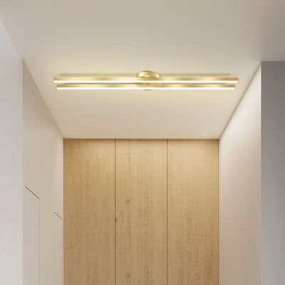Moderne minimalistische Deckenleuchte aus Eisen, Aluminium und Acryl mit geometrischen Linien und LED für den Flur 