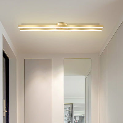 Moderne minimalistische Deckenleuchte aus Eisen, Aluminium und Acryl mit geometrischen Linien und LED für den Flur 