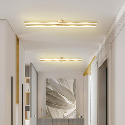 Moderne minimalistische Deckenleuchte aus Eisen, Aluminium und Acryl mit geometrischen Linien und LED für den Flur 