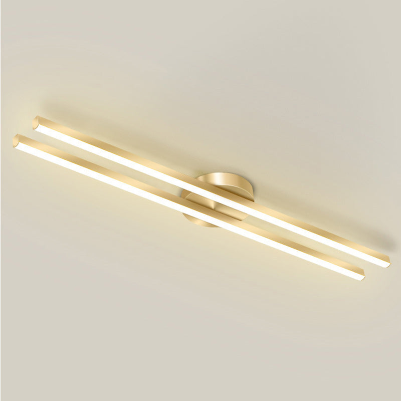 Moderne minimalistische Deckenleuchte aus Eisen, Aluminium und Acryl mit geometrischen Linien und LED für den Flur 