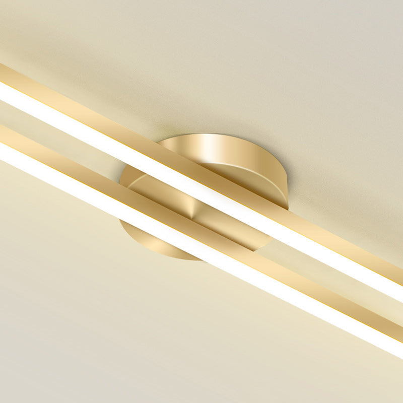 Moderne minimalistische Deckenleuchte aus Eisen, Aluminium und Acryl mit geometrischen Linien und LED für den Flur 