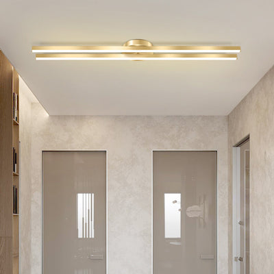 Moderne minimalistische Deckenleuchte aus Eisen, Aluminium und Acryl mit geometrischen Linien und LED für den Flur 