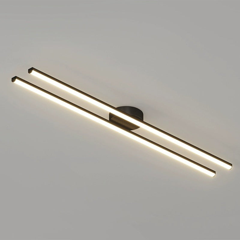 Moderne minimalistische Deckenleuchte aus Eisen, Aluminium und Acryl mit geometrischen Linien und LED für den Flur 