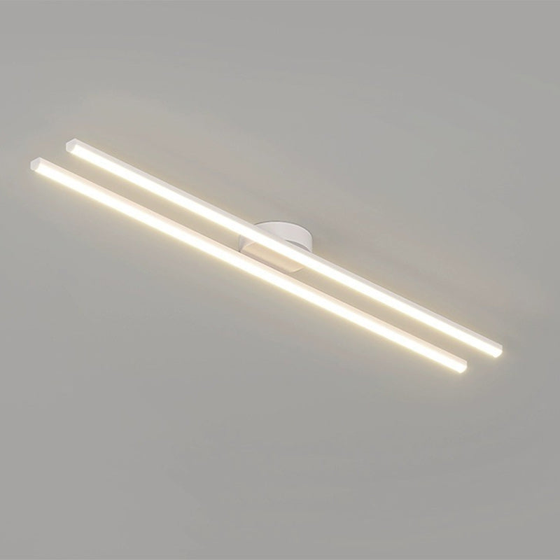 Moderne minimalistische Deckenleuchte aus Eisen, Aluminium und Acryl mit geometrischen Linien und LED für den Flur 