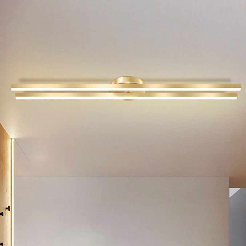 Moderne minimalistische Deckenleuchte aus Eisen, Aluminium und Acryl mit geometrischen Linien und LED für den Flur 