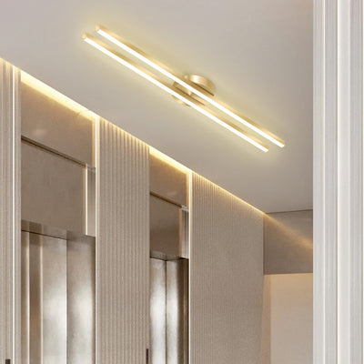 Moderne minimalistische Deckenleuchte aus Eisen, Aluminium und Acryl mit geometrischen Linien und LED für den Flur 