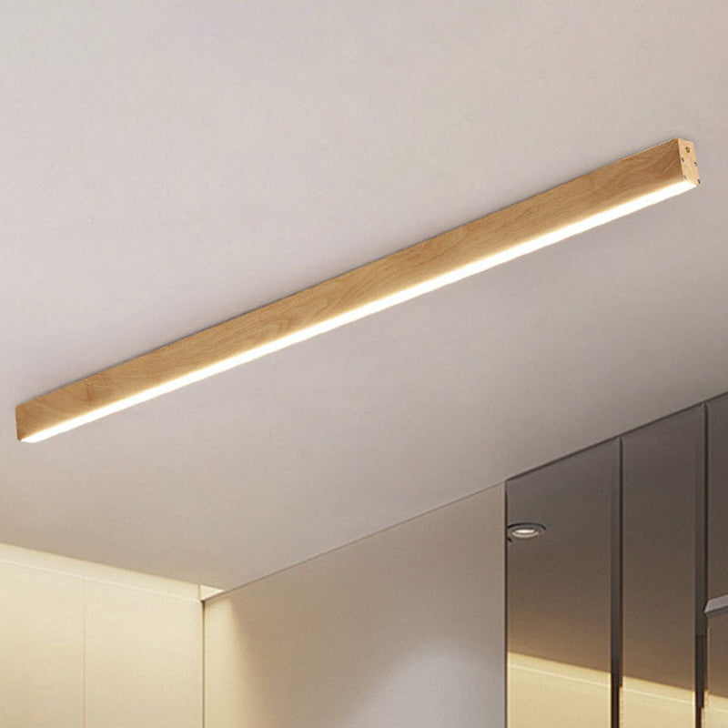 Modern Minimalist Aluminum Acrylic Long Strip LED Flush Mount Ceiling Light For Hallway