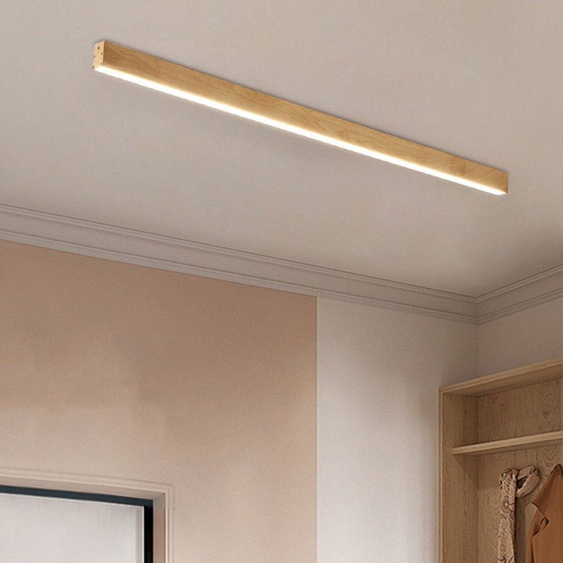 Modern Minimalist Aluminum Acrylic Long Strip LED Flush Mount Ceiling Light For Hallway