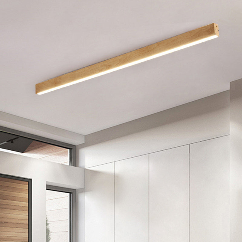 Modern Minimalist Aluminum Acrylic Long Strip LED Flush Mount Ceiling Light For Hallway