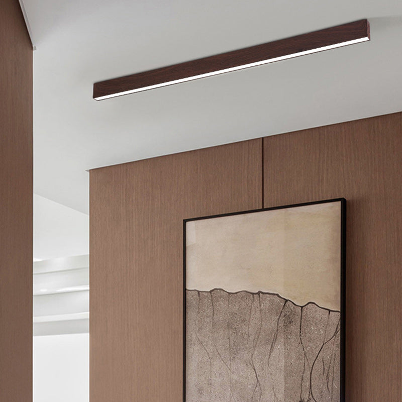 Modern Minimalist Aluminum Acrylic Long Strip LED Flush Mount Ceiling Light For Hallway