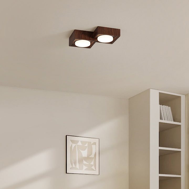 Plafonnier encastré à éclairage descendant de style bloc carré en fer et résine vintage traditionnel 2/3 lumières pour salon et chambre 