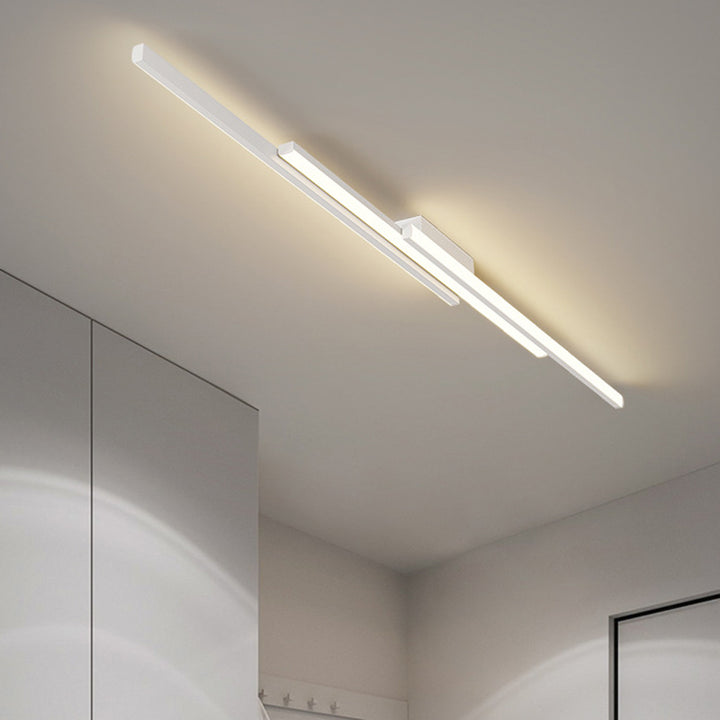 Plafonnier LED moderne minimaliste en fer et silicone avec longue barre pour couloir 