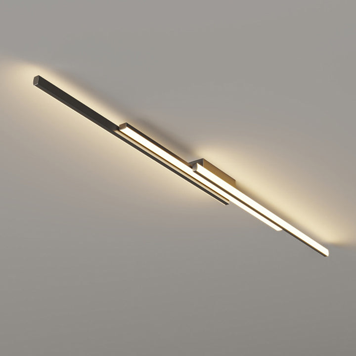 Plafonnier LED moderne minimaliste en fer et silicone avec longue barre pour couloir 