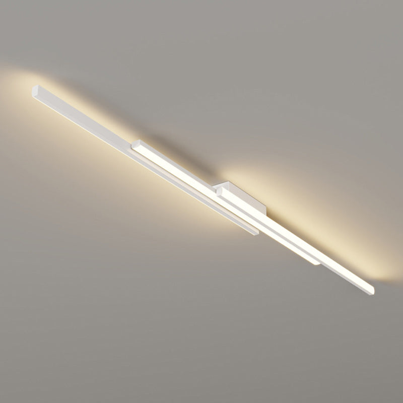 Plafonnier LED moderne minimaliste en fer et silicone avec longue barre pour couloir 