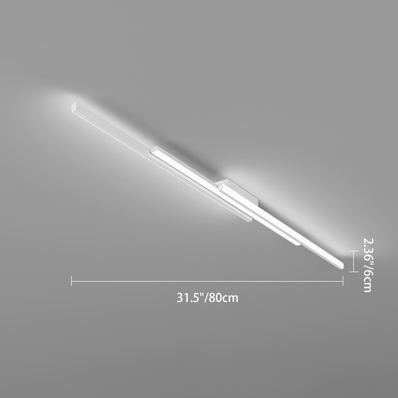 Plafonnier LED moderne minimaliste en fer et silicone avec longue barre pour couloir 