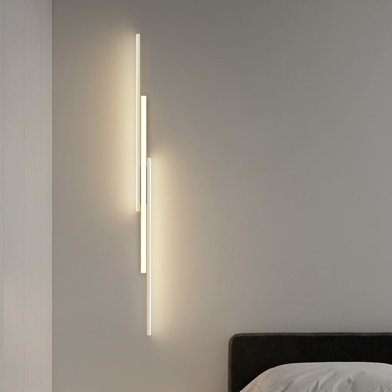 Plafonnier LED moderne minimaliste en fer et silicone avec longue barre pour couloir 