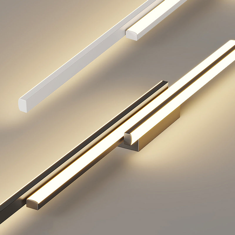 Plafonnier LED moderne minimaliste en fer et silicone avec longue barre pour couloir 