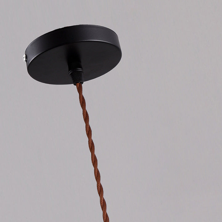 Suspension contemporaine en fer et verre avec design gravé 1-lumière pour salle à manger 