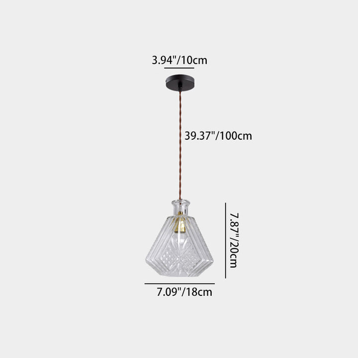 Suspension contemporaine en fer et verre avec design gravé 1-lumière pour salle à manger 