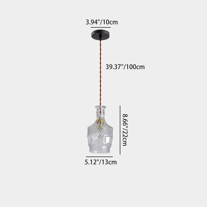Suspension contemporaine en fer et verre avec design gravé 1-lumière pour salle à manger 
