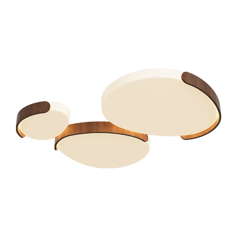 Modern Mid-Century Iron & ABS Pebble Oval LED Flush Mount Ceiling Light For Living Room & Bedroom