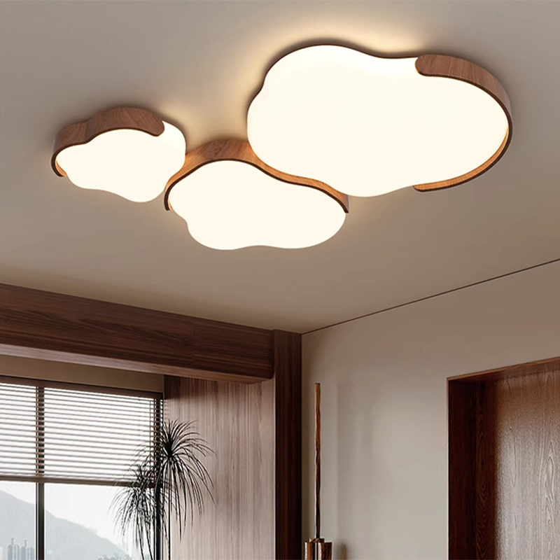 Modern Mid-century Iron & Acrylic Cloud-Inspired LED Flush Mount Ceiling Light For Living Room & Bedroom
