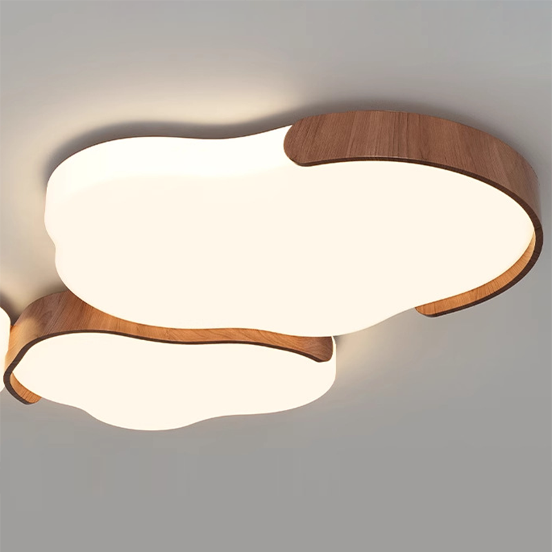 Modern Mid-century Iron & Acrylic Cloud-Inspired LED Flush Mount Ceiling Light For Living Room & Bedroom