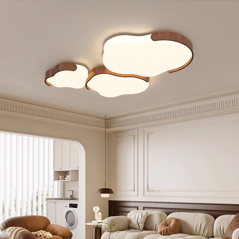 Modern Mid-century Iron & Acrylic Cloud-Inspired LED Flush Mount Ceiling Light For Living Room & Bedroom