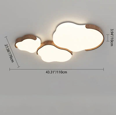 Modern Mid-century Iron & Acrylic Cloud-Inspired LED Flush Mount Ceiling Light For Living Room & Bedroom