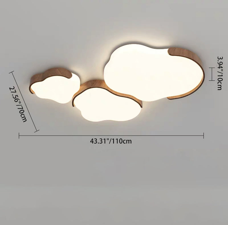 Modern Mid-century Iron & Acrylic Cloud-Inspired LED Flush Mount Ceiling Light For Living Room & Bedroom