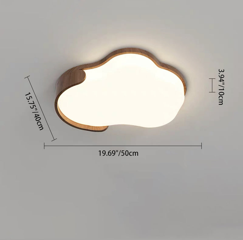 Modern Mid-century Iron & Acrylic Cloud-Inspired LED Flush Mount Ceiling Light For Living Room & Bedroom