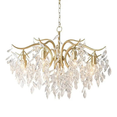 Contemporary Luxury Iron & Crystal Branch-Inspired 7/9/11-Light Chandelier For Living Room & Bedroom