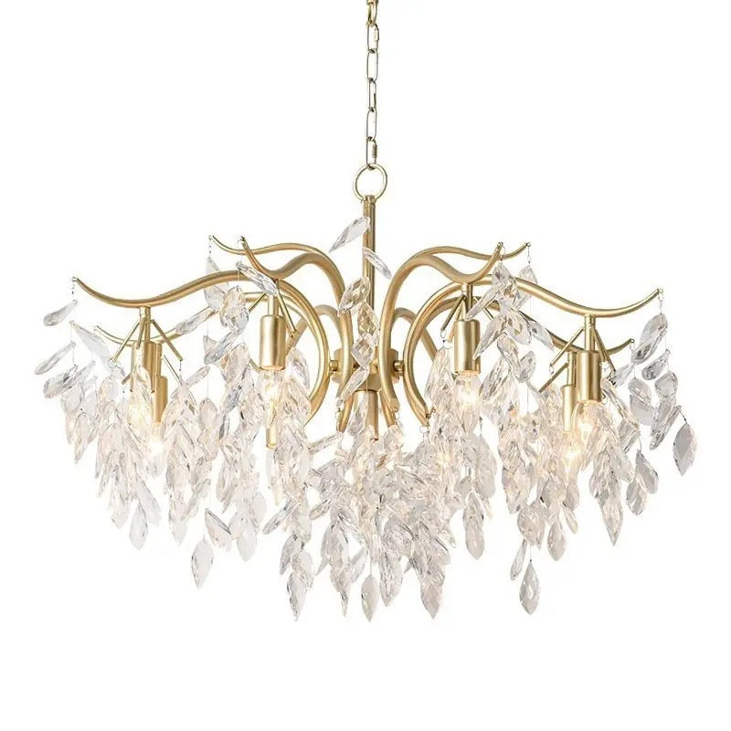 Contemporary Luxury Iron & Crystal Branch-Inspired 7/9/11-Light Chandelier For Living Room & Bedroom