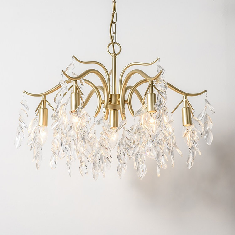 Contemporary Luxury Iron & Crystal Branch-Inspired 7/9/11-Light Chandelier For Living Room & Bedroom