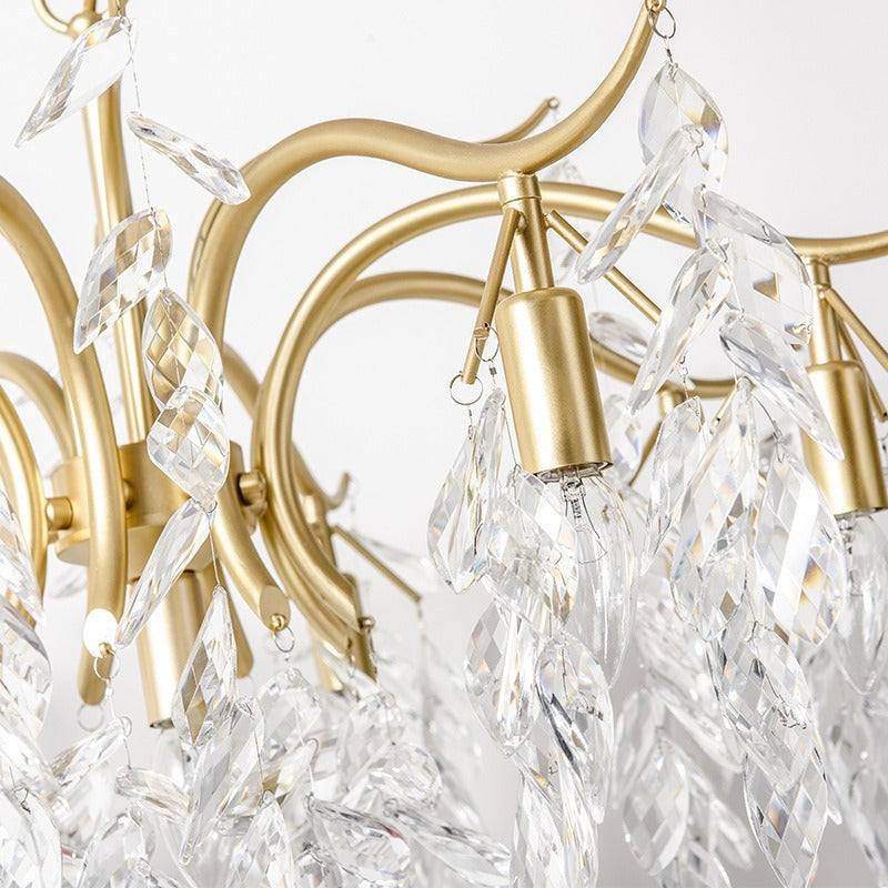 Contemporary Luxury Iron & Crystal Branch-Inspired 7/9/11-Light Chandelier For Living Room & Bedroom