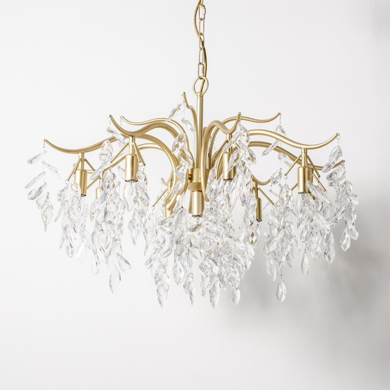 Contemporary Luxury Iron & Crystal Branch-Inspired 7/9/11-Light Chandelier For Living Room & Bedroom