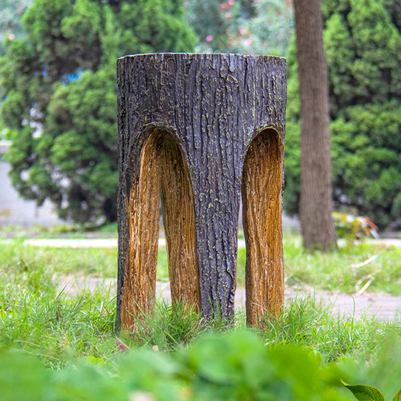 Contemporary Creative Fiberglass Resin Tree Stump 1-Light Outdoor Light Landscape Lighting For Garden & Patio